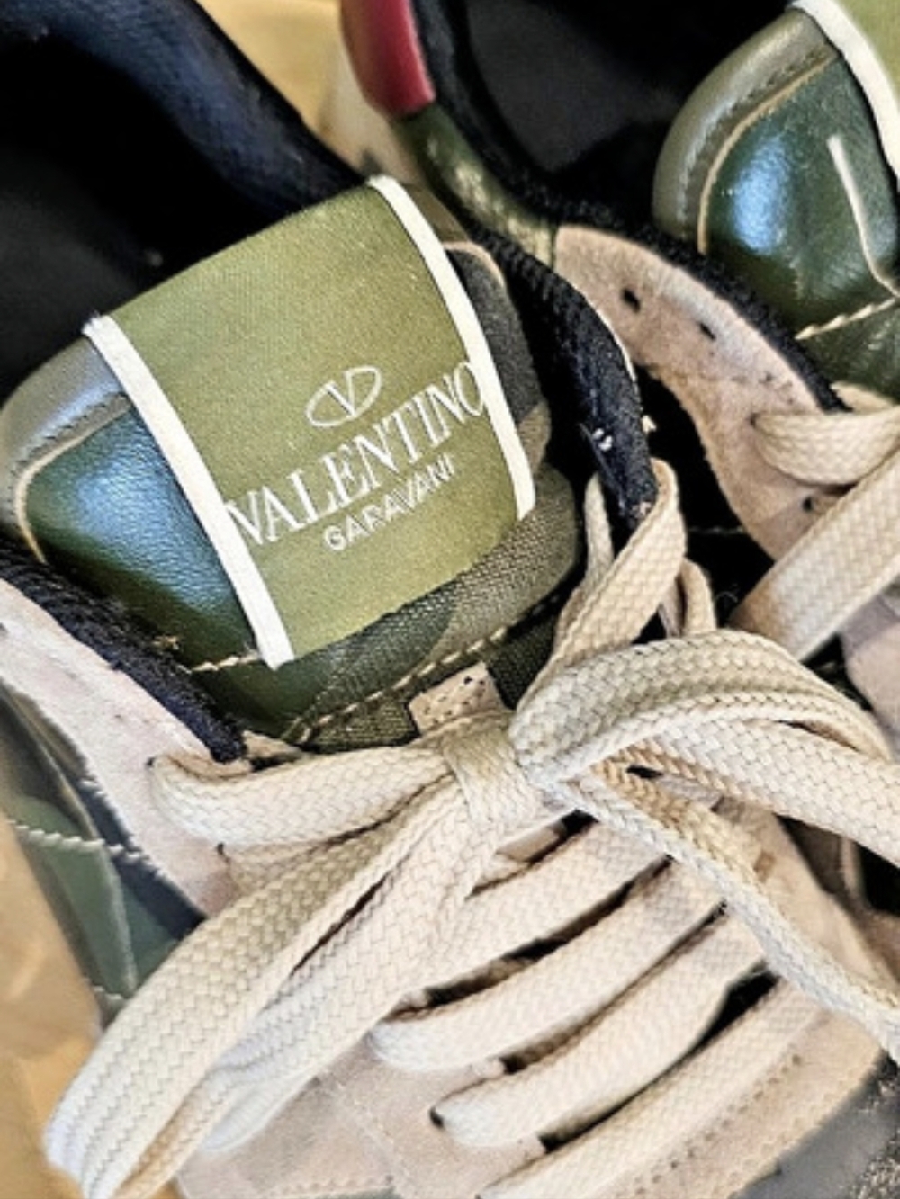 Valentino Camo Sneakers in Green & Black - Picture 2 of 8